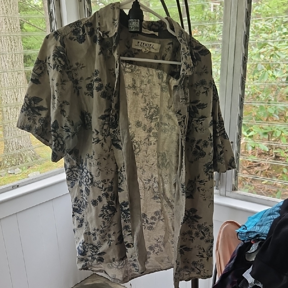 Floral Men's Jacket - Gray